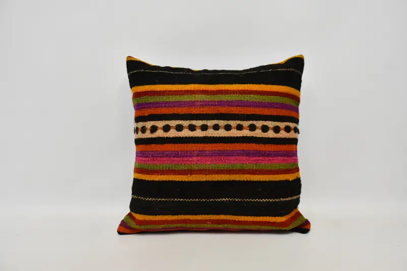 Vintage Kilim Throw Pillow, Vintage Kilim Pillow, 24x24 Pink Pillow Cover, Interior Designer Pillow, Wholesale Cushion, Pillow Cover - 1
