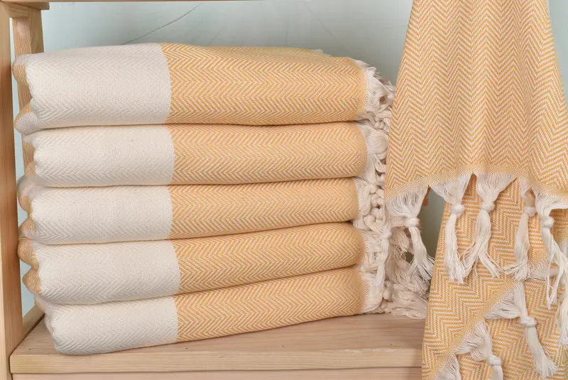 70x40 Cotton Herringbone Towel, Quick-Dry Beach Towel, Turkish hand towel, Miami Bachelorette Party Favors, Large Turkish Towel, Christmas Gift - 2