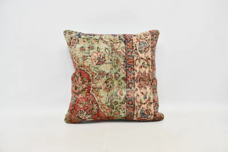 Bolster Pillow Sham, Pillow Case, Boho Pillow Sham Cover, Interior Designer Pillow, Farmhouse Pillow Case, Home Decor Pillow, 24x24 Red Pillow Cover - 1