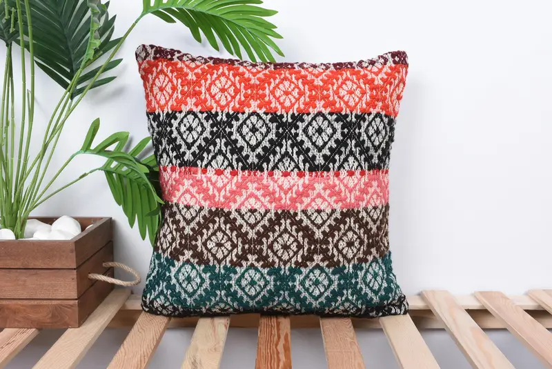16x16 Pink Pillow Cover, Handmade Kilim Cushion, Turkish Pillow, Cushion Cover, Wool Kilim Pillow Cushion Case, Pillow for Couch - 1