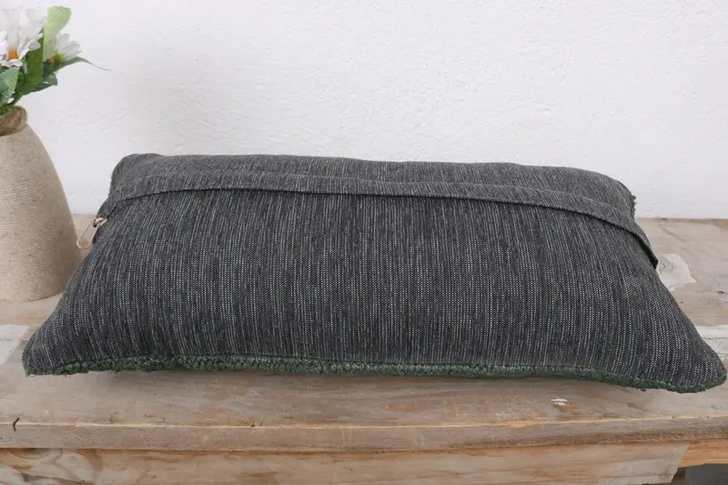 Pillow for Couch, Outdoor Pillow Case, Pillow Cover, Custom Cushion, Kilim Cushion Sham, 8x16 Green Cushion Cover, Pillow for Sofa - 7