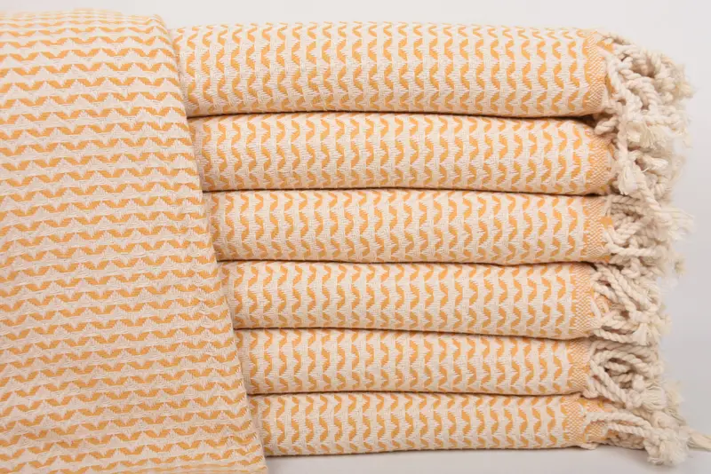 Bridal Shower Mustard Cotton Diamond Towel, Bachelorette Gift, 40x71 Inches