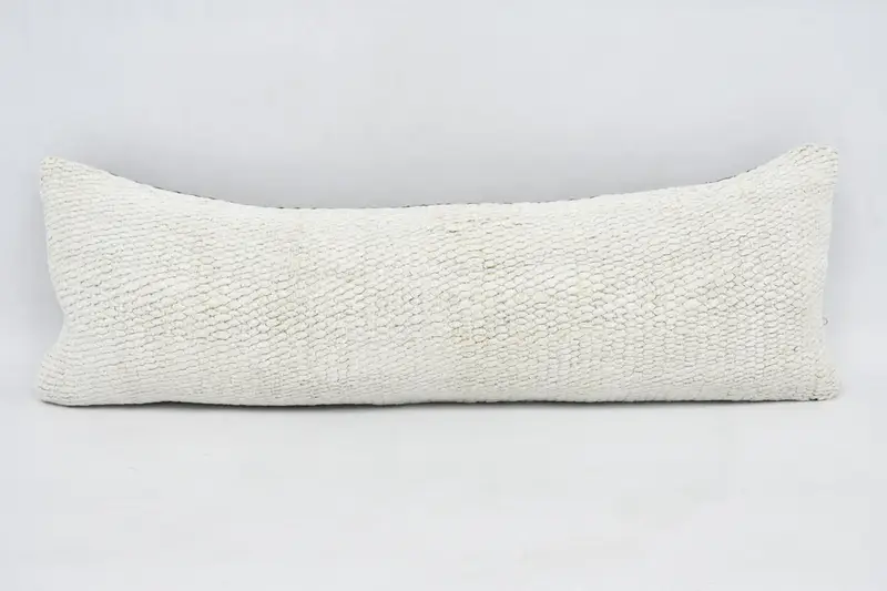 Vintage Kilim Pillow Cushion, Turkish Kilim Pillow, Pillow Cover, Interior Designer Pillow, 12x36 White Pillow, Pillow for Couch - 1