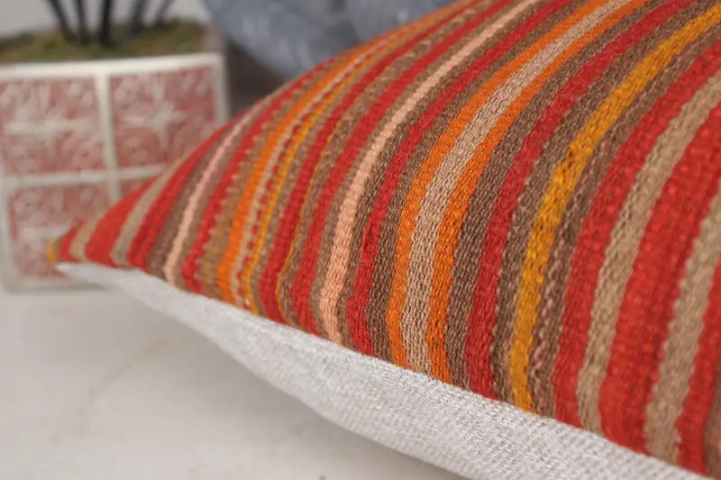 16x24 Red Cushion Case, Ethnic Cushion Cover, Pillow Sham, Vintage Kilim Pillow, Kilim Pillow, Decorative Bolster Cushion, Boho Pillow Sham Cover - 7