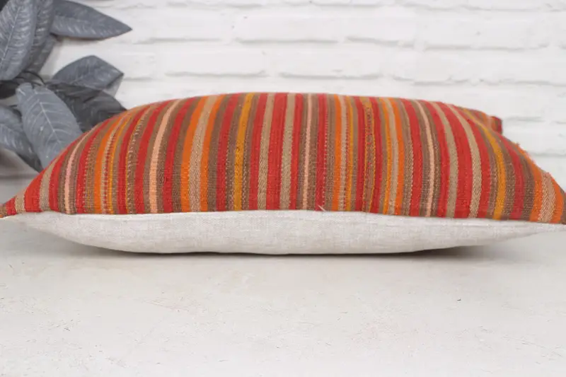 16x24 Red Cushion Case, Ethnic Cushion Cover, Pillow Sham, Vintage Kilim Pillow, Kilim Pillow, Decorative Bolster Cushion, Boho Pillow Sham Cover - 5