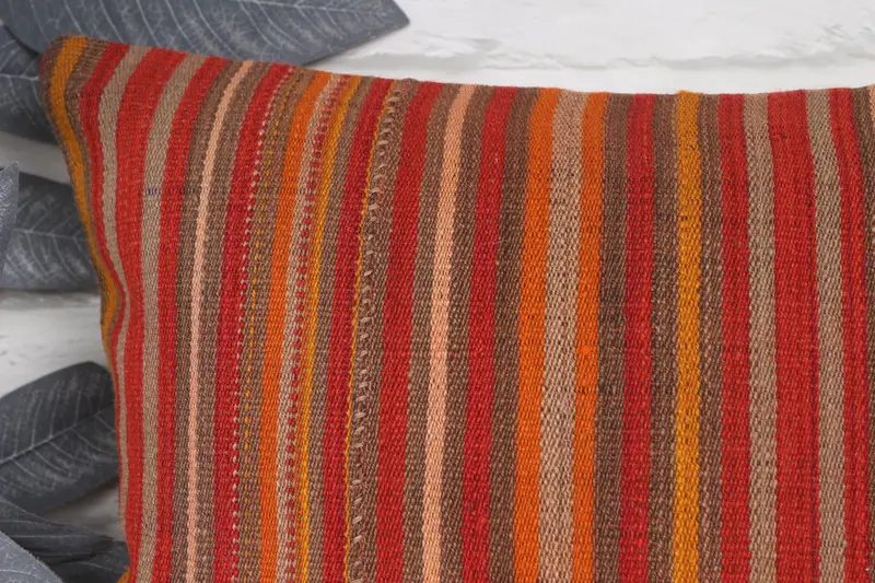 16x24 Red Cushion Case, Ethnic Cushion Cover, Pillow Sham, Vintage Kilim Pillow, Kilim Pillow, Decorative Bolster Cushion, Boho Pillow Sham Cover - 2