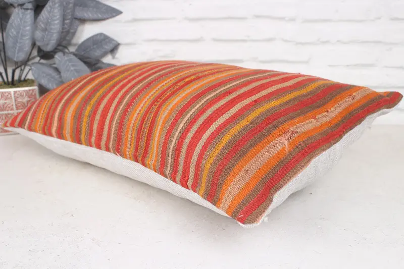 16x24 Red Cushion Case, Ethnic Cushion Cover, Pillow Sham, Vintage Kilim Pillow, Kilim Pillow, Decorative Bolster Cushion, Boho Pillow Sham Cover - 6