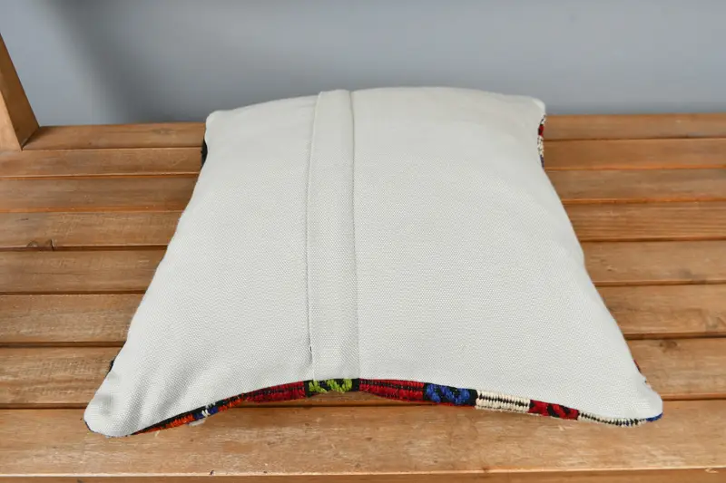 16x16 Red Pillow Cover, Bed Pillow Sham, Cozy Throw Cushion Cover, Pillow for Sofa, Pillow Sham, Turkish Pillow, Kilim Pillow, Handmade Pillow Cover - 5