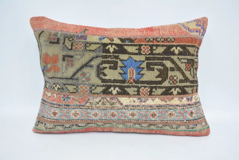 Pillow Case, Boho Pillow, Square Throw Pillow Sham, 20x28 Brown Cushion, Vintage Pillow, One Of A Kind Pillow Sham, Pillow for Sofa - 1