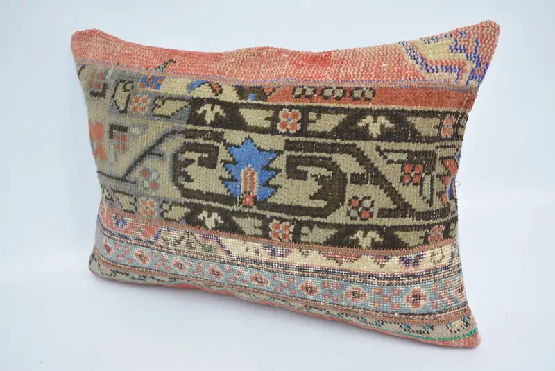 Pillow Case, Boho Pillow, Square Throw Pillow Sham, 20x28 Brown Cushion, Vintage Pillow, One Of A Kind Pillow Sham, Pillow for Sofa - 4