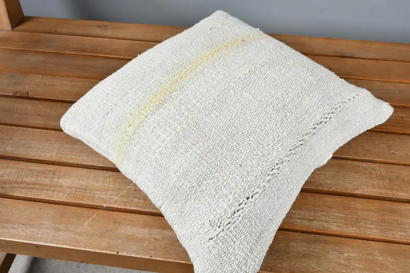 Handmade Kilim Cushion, Art Deco Cushion Case, Pillow Sham, Turkish Kilim Pillow, 14x14 White Cushion Case, Throw Kilim Pillow - 2