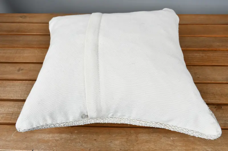 Handmade Kilim Cushion, Art Deco Cushion Case, Pillow Sham, Turkish Kilim Pillow, 14x14 White Cushion Case, Throw Kilim Pillow - 5