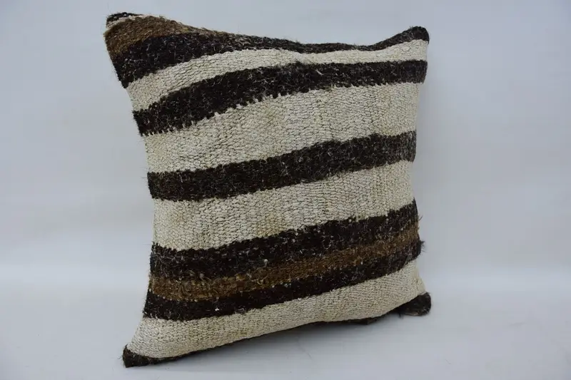 Kilim Cushion Sham, Tribal Pillow Sham, Pillow Cover, Boho Pillow, 16x16 White Pillow Cover, Vintage Pillow, Outdoor Bolster Pillow Case - 2
