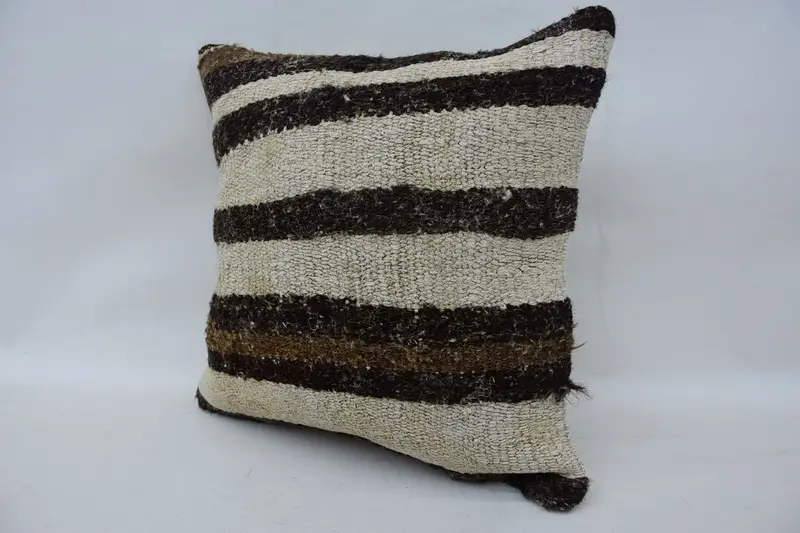 Kilim Cushion Sham, Tribal Pillow Sham, Pillow Cover, Boho Pillow, 16x16 White Pillow Cover, Vintage Pillow, Outdoor Bolster Pillow Case - 3
