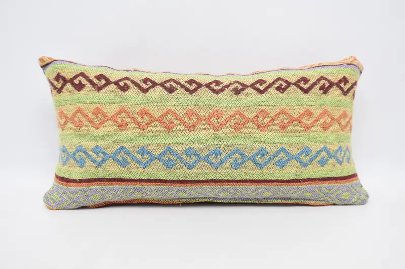 Outdoor Cushion, 12x24 Yellow Pillow Cover, Cushion Case, Antique Pillows, Vintage Kilim Throw Pillow, Gift Pillow, Patio Cushion Case - 1