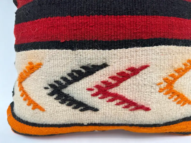 Pillow Case, Kilim Cushion Sham, Nomadic Pillow, 20x20 Red Pillow Sham, Vintage Pillow Case, Vintage Kilim Pillow, Turkish Kilim Pillow - 2