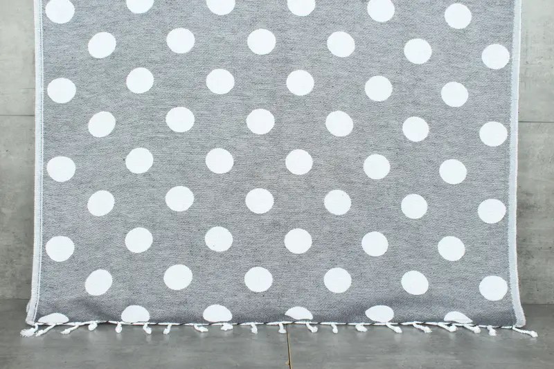 Embroidered Beach Towel Custom Black Polka Dot, 40x71 Inches