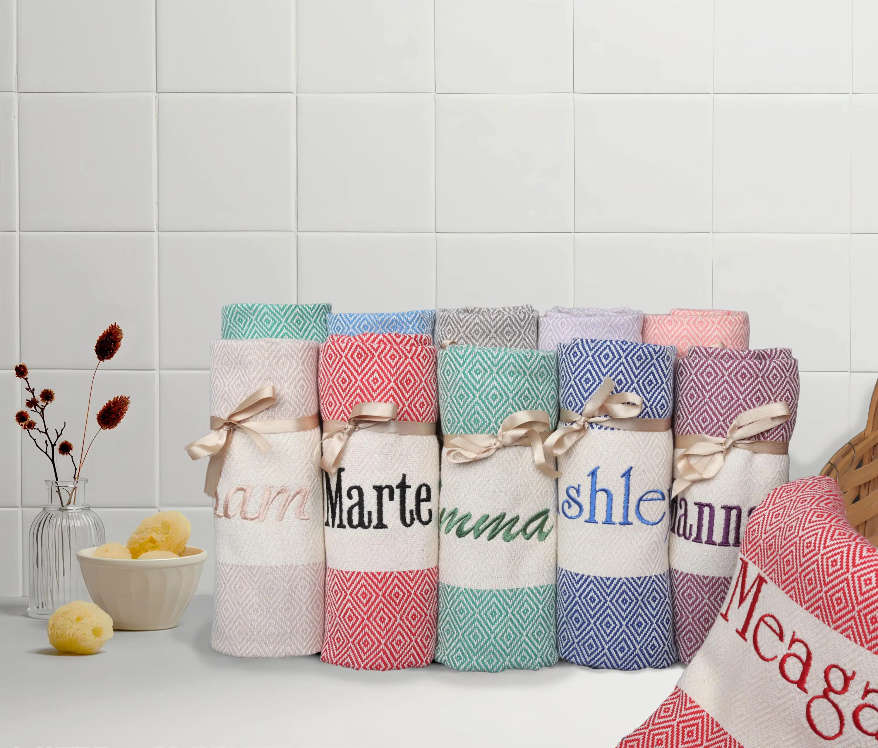Housewarming Gift Organic Cotton Turkish Beach Towel, 40x71 Inches - 1