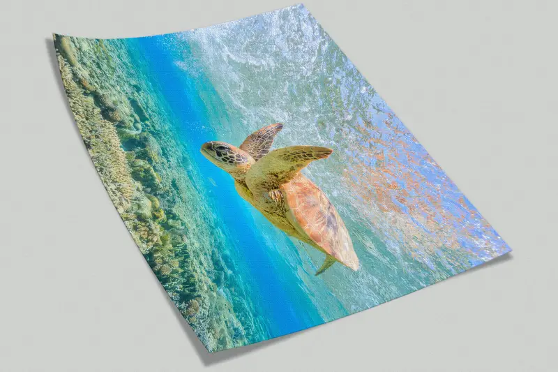 Sea Wall Art, Swimming Sea Turtle Paper Art, Animal Wall Mural, Papercraft 3D, Ocean Blue Wall Painting, Paper Wall Art, Decor For Wall, - 9