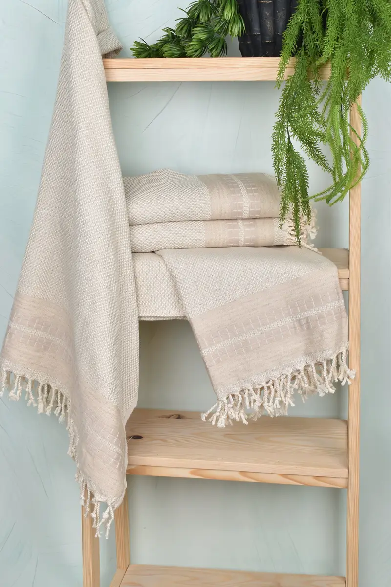 Monogram Turkish Towel, Turkish beach towel, 68x40 Linen Striped Towel, Personalized Gift For Her, Turkish fouta towel for outdoor use, Bath towel - 6