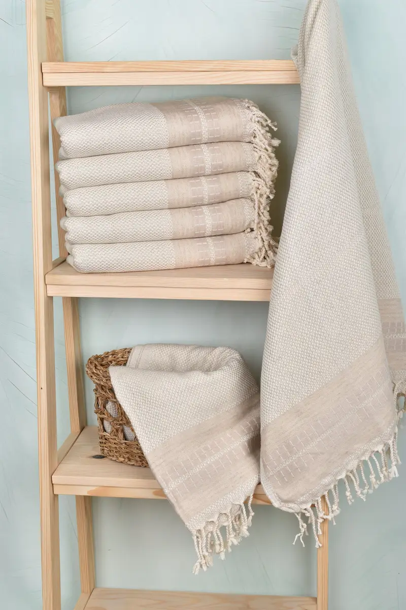 Monogram Turkish Towel, Turkish beach towel, 68x40 Linen Striped Towel, Personalized Gift For Her, Turkish fouta towel for outdoor use, Bath towel - 3