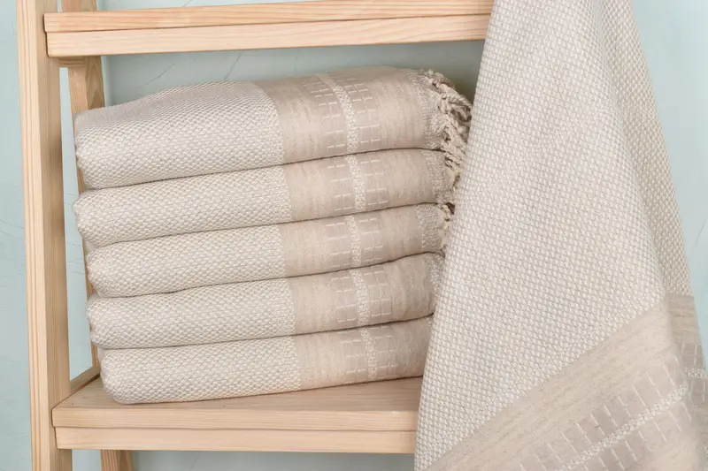 Monogram Turkish Towel, Turkish beach towel, 68x40 Linen Striped Towel, Personalized Gift For Her, Turkish fouta towel for outdoor use, Bath towel - 1