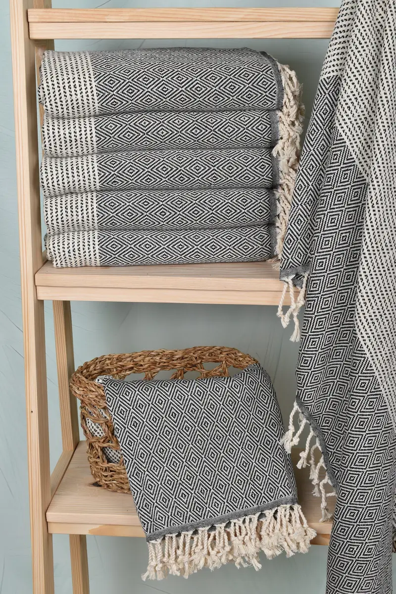Personalized Gift, Lightweight Turkish towel, Best Beach Towel, Wedding Day Gift For Bride, Organic Cotton Towel, 70x40 Cotton Chevron Towel - 3