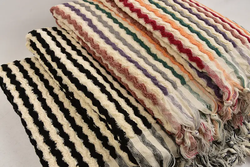 Custom Gift, Thin towel, Personalized Gift For Her, Turkish bath towel for spa, 70x40 Cotton Pom Pom Zigzag Design Towel, Quick-Dry Beach Towel - 6