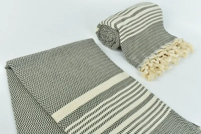 Monogrammed Beach Towel, Gift For Boyfriend, 70x40 Cotton Striped Towel, Personalized Turkish Beach Towel, Turkish towel, Gym Towel, Sand-free towel - 7