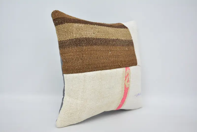 16x16 White Cushion Cover, Turkish Pillow, Wholesale Pillow Sham, Throw Kilim Pillow, Pillow for Couch, Pillow Cover - 3