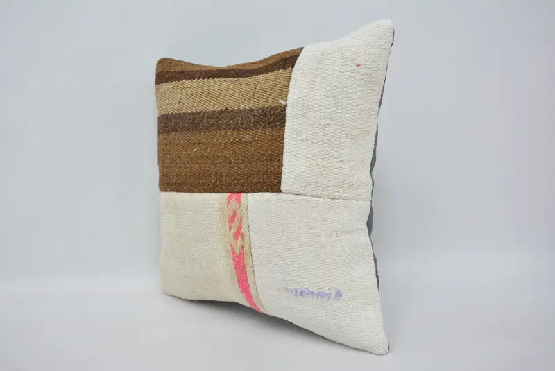 16x16 White Cushion Cover, Turkish Pillow, Wholesale Pillow Sham, Throw Kilim Pillow, Pillow for Couch, Pillow Cover - 4