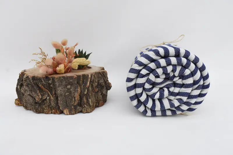 Organic Throw, Engagement Gift, Bedspread, Beach Wedding Favor, Custom Wedding Gifts, Decorative Blanket, 104x76 Cotton Striped Towel - 8