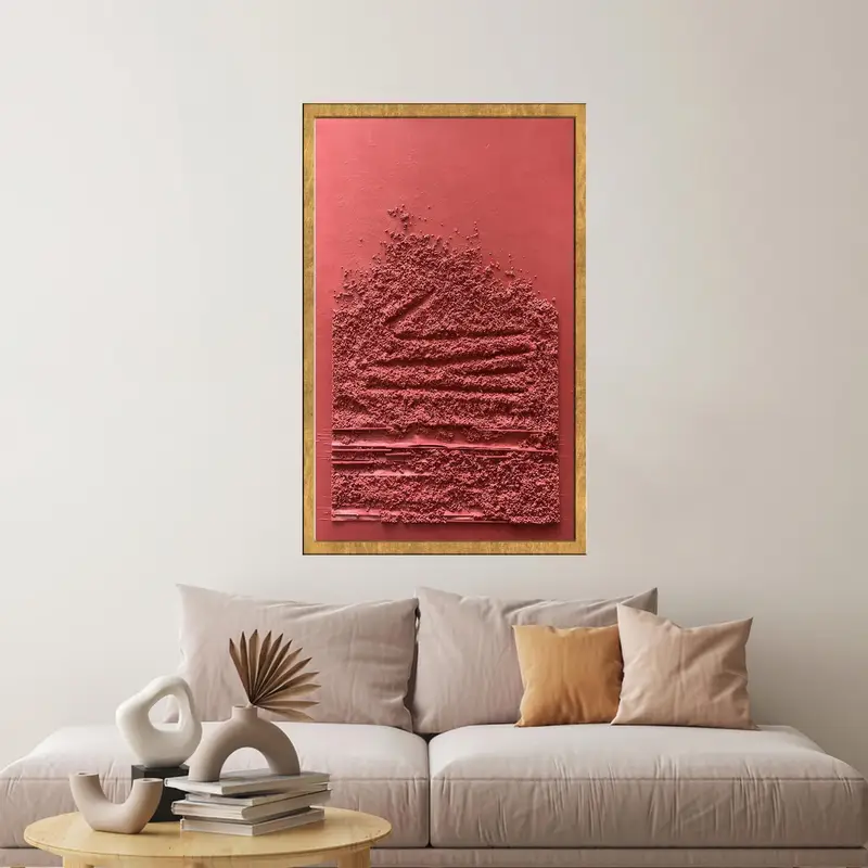 Elegant Abstract Red Printed Glass - Modern Home Decor