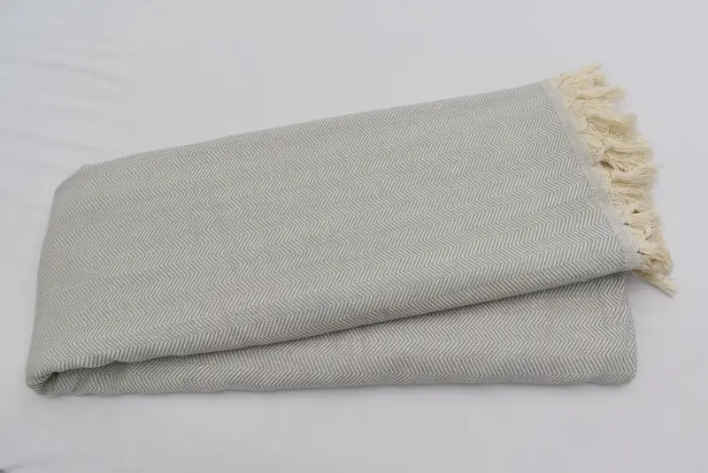Large Beach Towel Personalized, Shower Curtain, Grandma Gift, Personalized Blanket, Bachelorette Gifts, 100x80 Cotton Herringbone Towel, Bedspread - 2