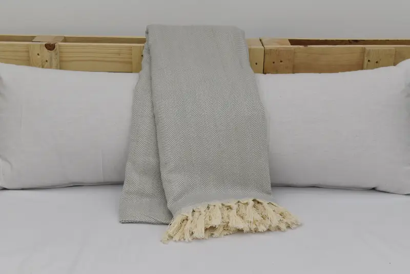 Large Beach Towel Personalized, Shower Curtain, Grandma Gift, Personalized Blanket, Bachelorette Gifts, 100x80 Cotton Herringbone Towel, Bedspread - 3