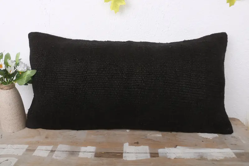 Colorful Cushion Case, Aesthetic Pillow, 12x24 Black Pillow Sham, Pillow for Couch, Cushion, Vintage Pillow, Vintage Kilim Throw Pillow - 2