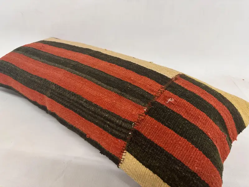 Neutral Cushion, Custom Cushion Cover, Boho Pillow Sham Cover, 16x36 Orange Pillow Case, Kilim Pillow, Pillow Case, Ethnical Kilim Rug Pillow - 6