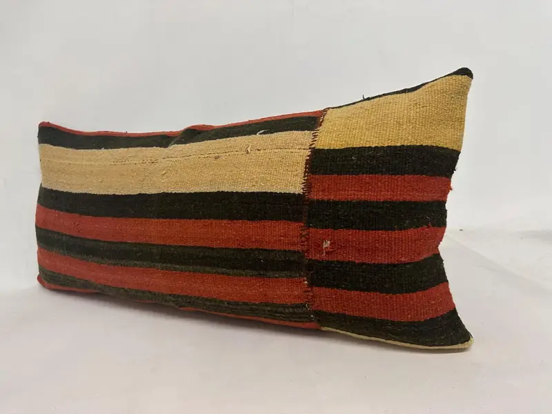 Neutral Cushion, Custom Cushion Cover, Boho Pillow Sham Cover, 16x36 Orange Pillow Case, Kilim Pillow, Pillow Case, Ethnical Kilim Rug Pillow - 4