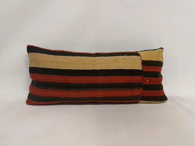 Neutral Cushion, Custom Cushion Cover, Boho Pillow Sham Cover, 16x36 Orange Pillow Case, Kilim Pillow, Pillow Case, Ethnical Kilim Rug Pillow - 1