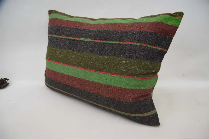 Throw Kilim Pillow, 20x28 Green Cushion Cover, Home Decor Pillow, Cushion Cover, Kilim Pillow Cover, Morroccon Kilim Cushion Pillow - 6