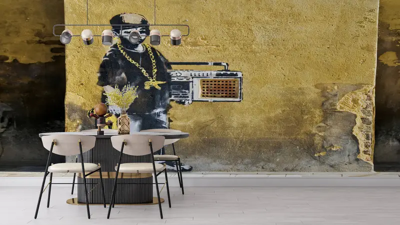 Custom Wall Paper, Modern Wall Paper, Paper Wall Art, Hip Hop Rap Banksy Wall Paper, Street Wallpaper, , Banksy Boy Wallpaper, - 4