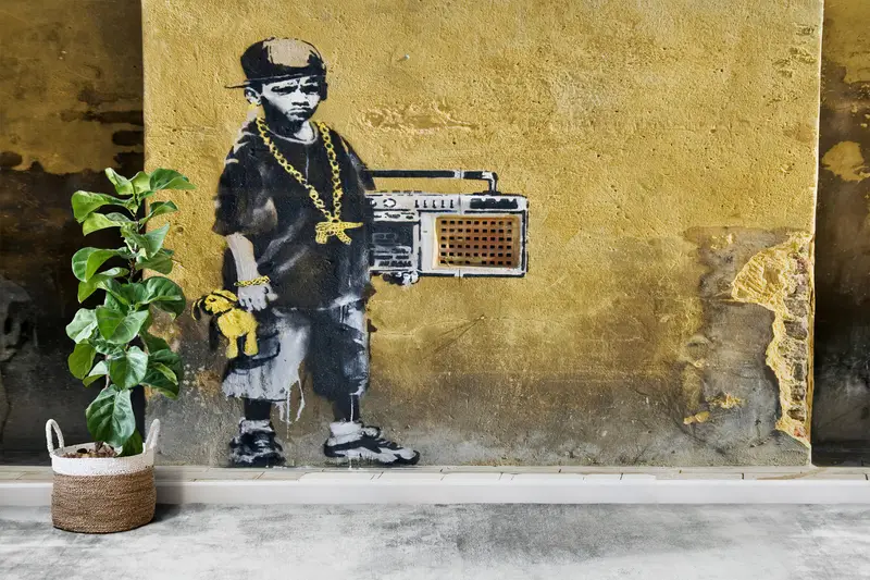 Custom Wall Paper, Modern Wall Paper, Paper Wall Art, Hip Hop Rap Banksy Wall Paper, Street Wallpaper, , Banksy Boy Wallpaper, - 2