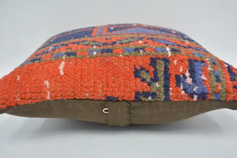 Kilim Pillow Cover, Chair Cushion, Boho Pillow Sham Cover, Vintage Kilim Throw Pillow, Sofa Pillow, Cushion, 12x12 Red Pillow Sham - 5