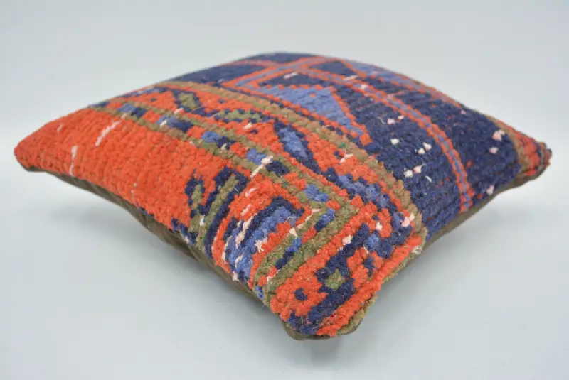Kilim Pillow Cover, Chair Cushion, Boho Pillow Sham Cover, Vintage Kilim Throw Pillow, Sofa Pillow, Cushion, 12x12 Red Pillow Sham - 6