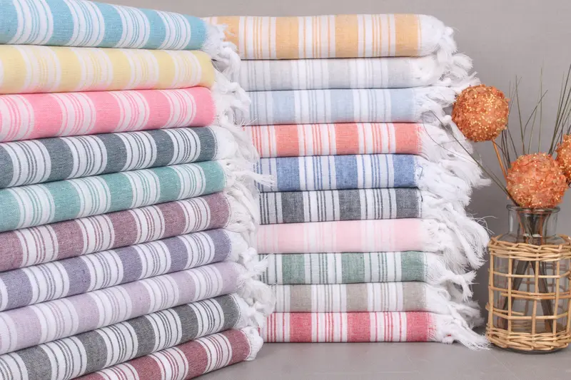 Handwoven Cotton Towel Beach & Tropical Wedding Gift, 37x65 inches