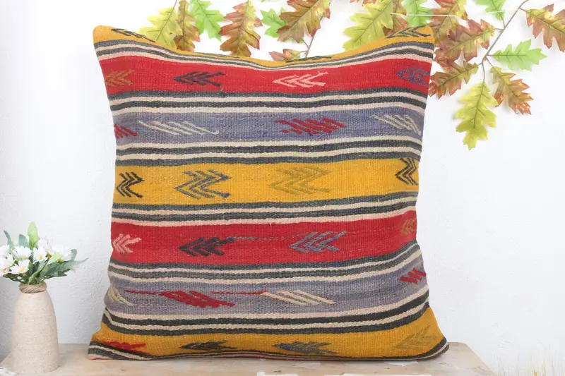Pillow Sham, 24x24 Red Pillow Cover, Gift Pillow, Interior Designer Pillow, Antique Pillows, Natural Pillow, Square Throw Cushion Case - 2
