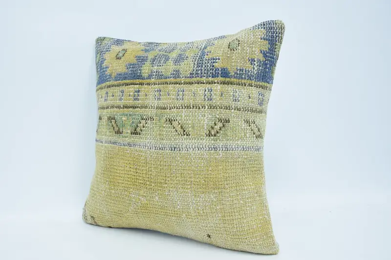 Pillow for Couch, 18x18 Beige Pillow, Pillow, Vintage Kilim Pillow Pillow Case, Seat Pillow Case, Antique Pillows, Turkish Kilim Pillow - 4