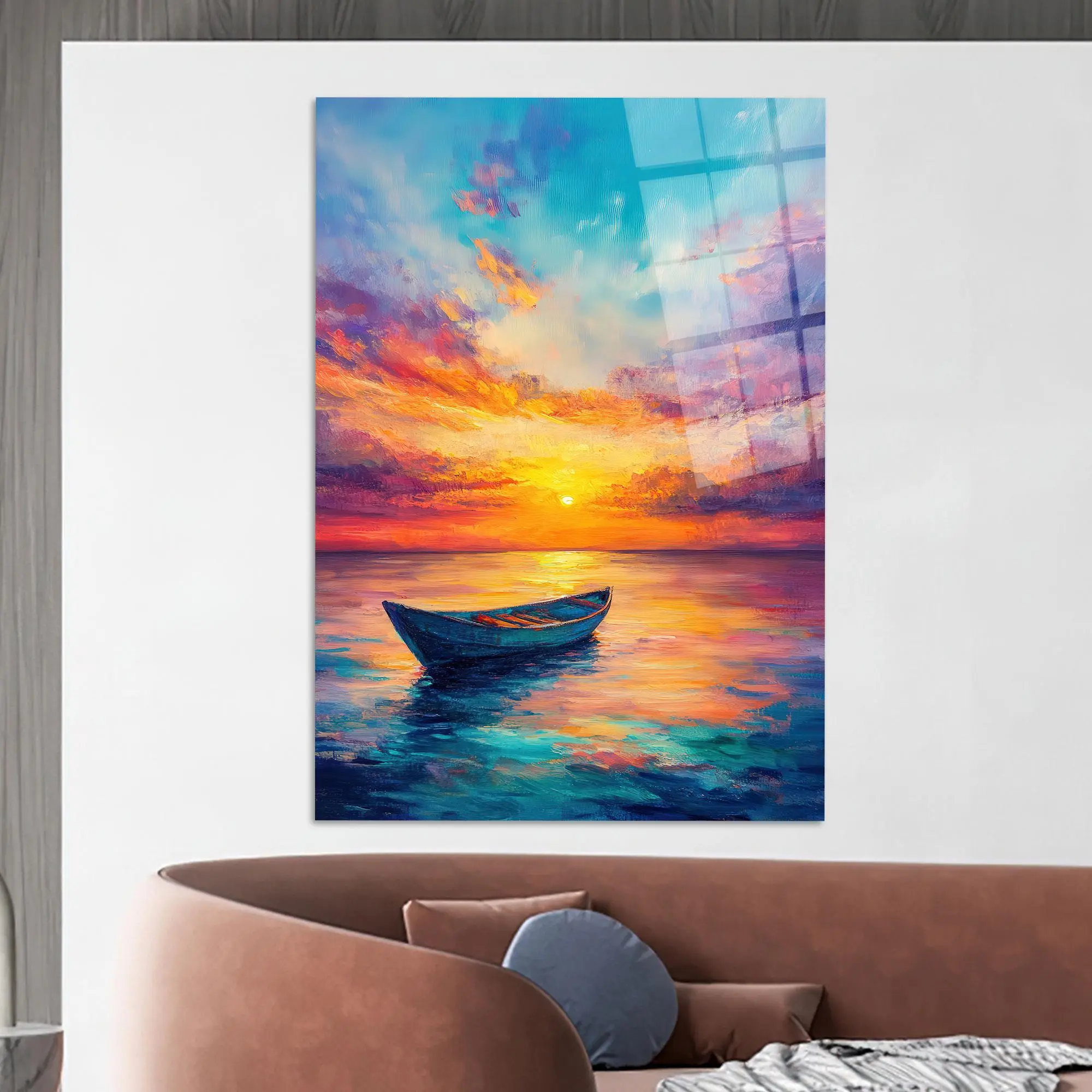 Elegant Sunset Seascape Canvas Print - Coastal Home Decor - 1