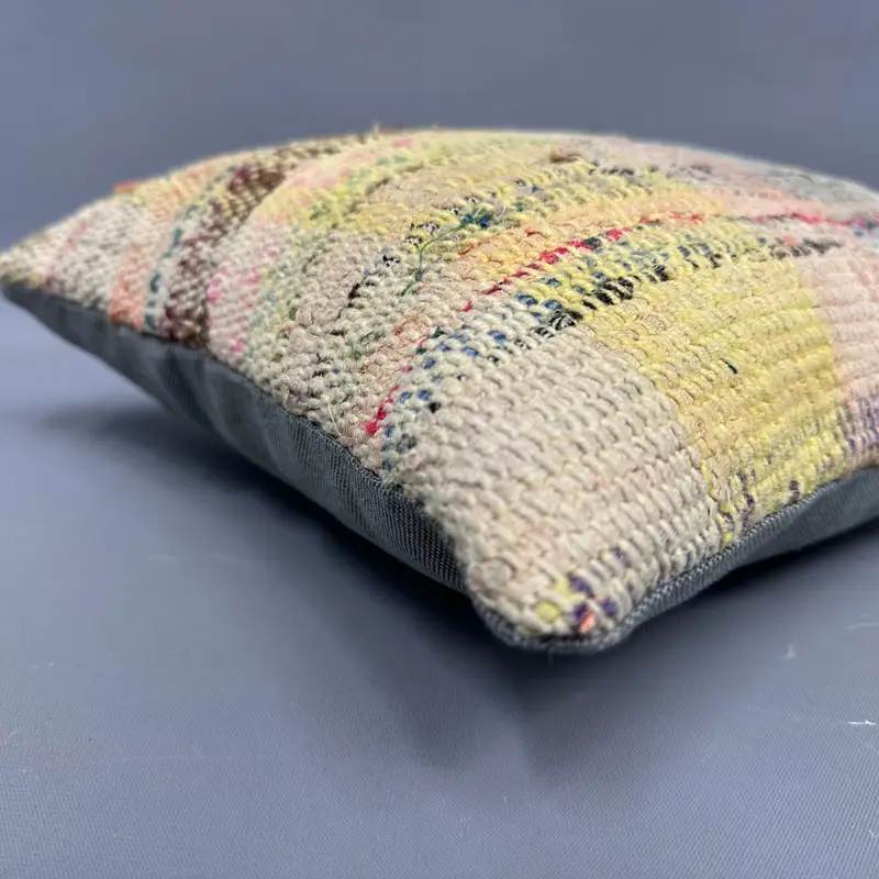 Vintage Pillow, Kilim Pillow, Kilim Pillow Cover, Pillow Sham, Nautical Throw Cushion, 12x12 Yellow Cushion Cover, Ikat Cushion, Ethnic Cushion Case - 6