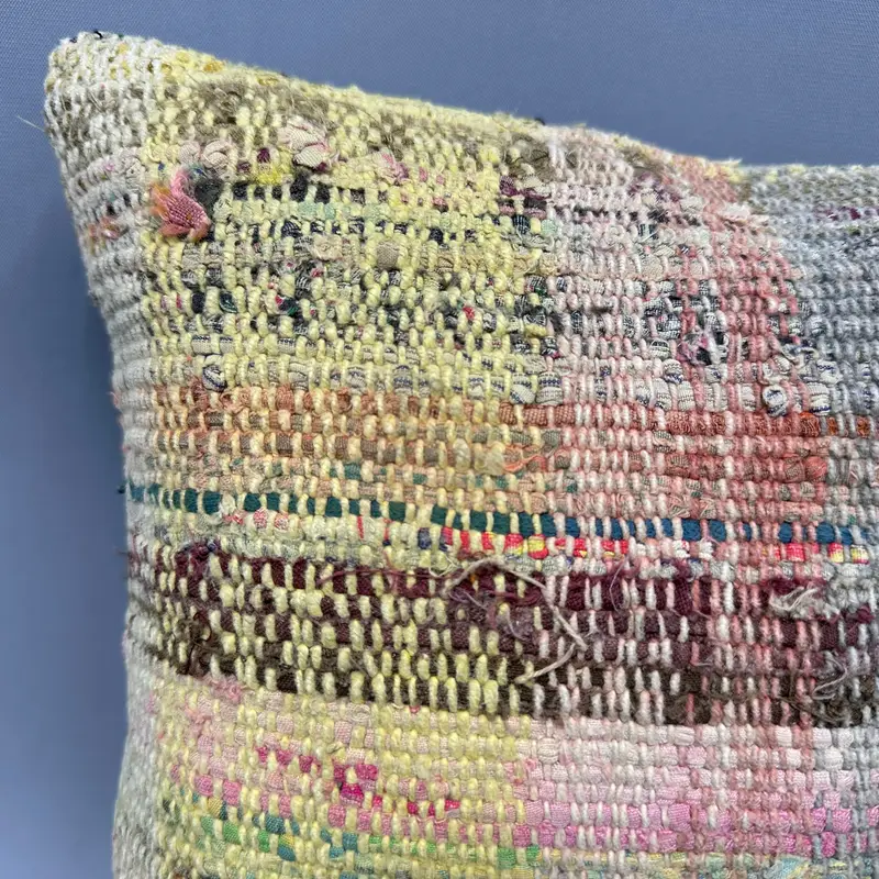 Vintage Pillow, Kilim Pillow, Kilim Pillow Cover, Pillow Sham, Nautical Throw Cushion, 12x12 Yellow Cushion Cover, Ikat Cushion, Ethnic Cushion Case - 5